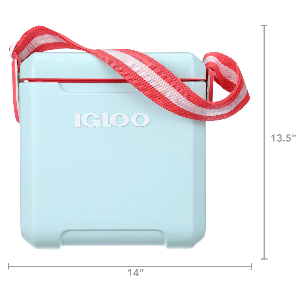 11 Sided Aqua Red Hard Blue Igloo and Qt Cooler, Tag-a-Long