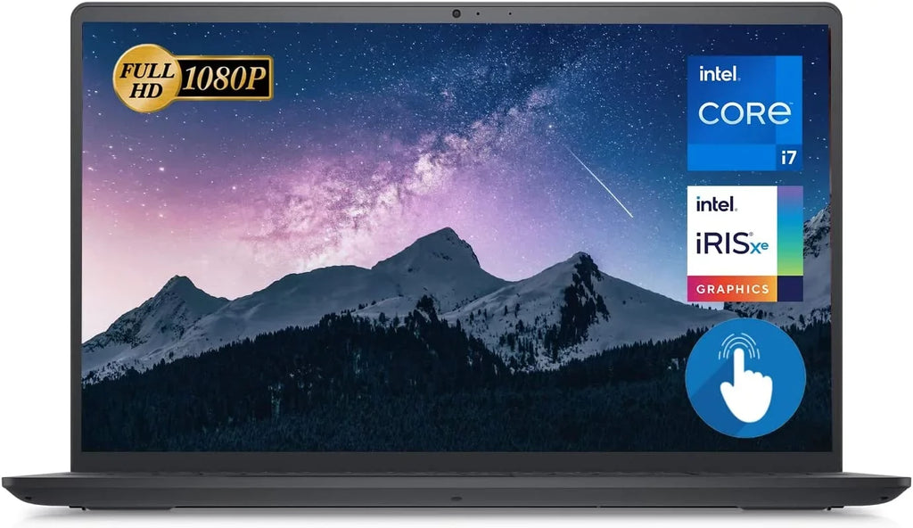 Home Touchscreen HD 15.6" Laptop Xe 11 Laptop, SSD 15 i7-1255U, Full Core RAM Black DDR4 Dell Iris Graphics,Webcam,HDMI Inspiron ,Intel Intel ,Wi-Fi, 64GB 1TB Bluetooth，Windows New