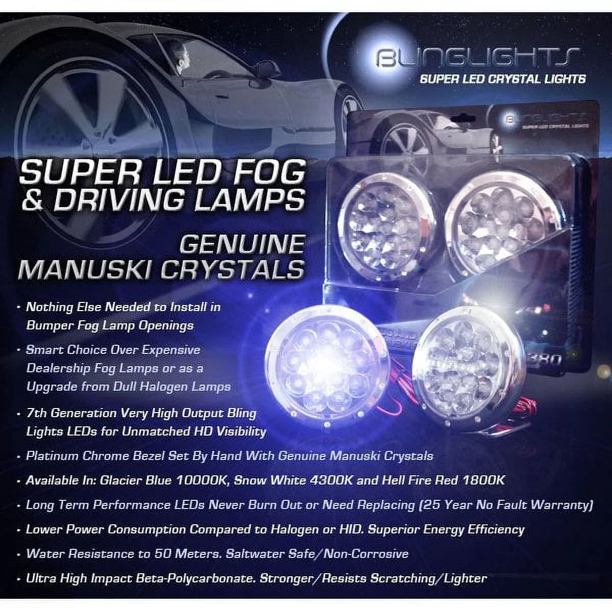 280 Mercedes R171 SLK LED 2009 Kit 2007 Lamps Lights SLK280 2008 Fog Foglamps 2006 2005 Driving For