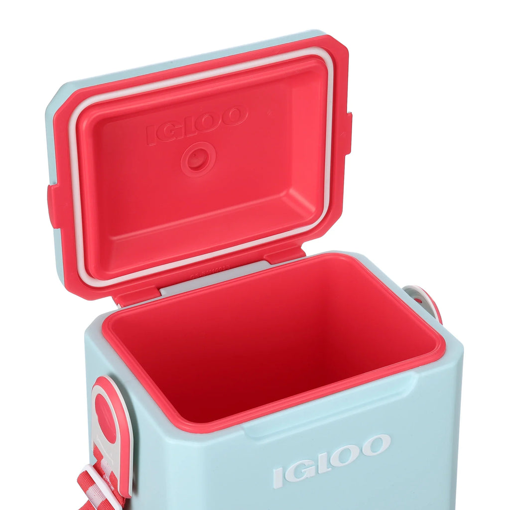 11 Sided Aqua Red Hard Blue Igloo and Qt Cooler, Tag-a-Long