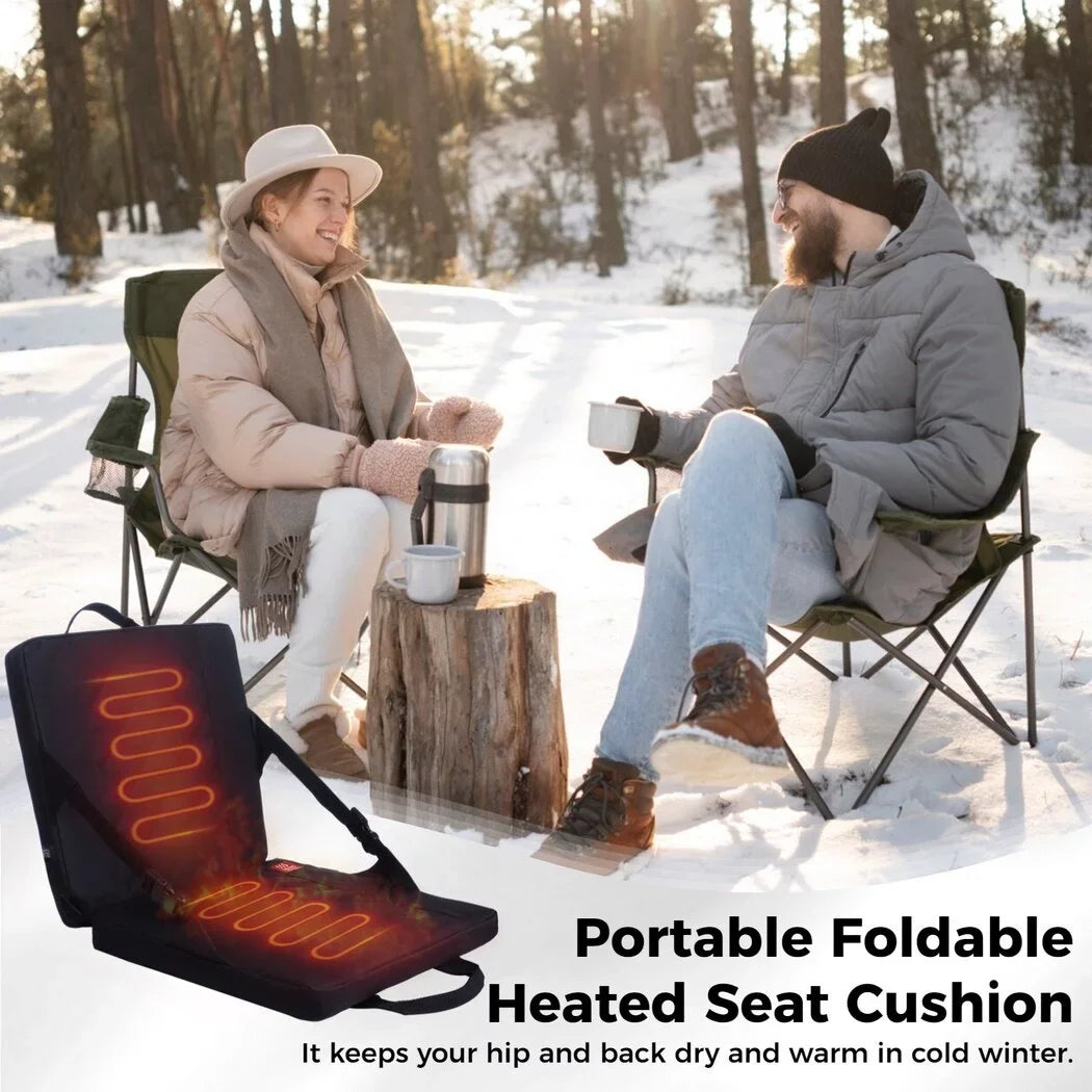 USB Stadium Winter Powered Heating for Seat Seat Heated Portable Activities, Heated Cushion Foldable Seat, Pad, Camping, Hunting Seat Outdoor Fishing, Cushion, Heated Folding