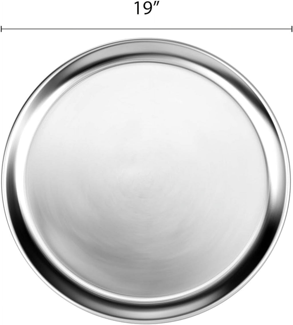 Pan Pizza 3 & Baking for Tray 19” Bakeware Home Rim- Tray TrueCraftware- Tray Pan Pizzeria Aluminum Set Round Round Tray Wide Restaurants Kitchen Pizza Baking of Pizza