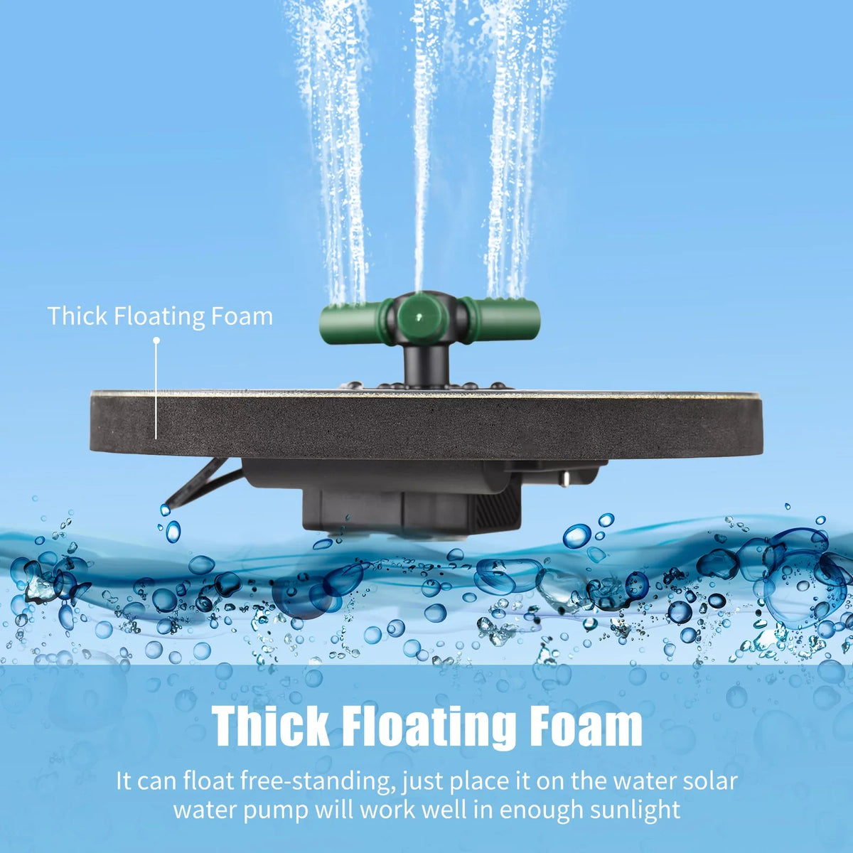 With With Light Solar Garden Pump Auto-Shut Inch Colorful 9 LED Bath Fountain Bird for 6W Small off Battery Rotatable Pump Fountain Water Pond Solar Nozzle