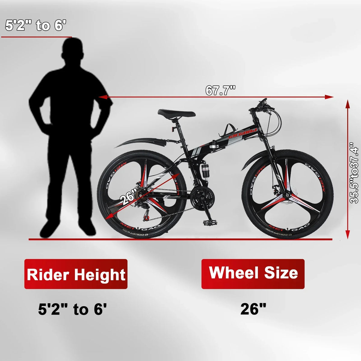 High Adult 26 Inch Foldable JSTUOKE Frame, Speeds MTB Disc Cycling Mountain Men Bicycles Steel Drivetrain Women with Carbon Bikes, Brakes, Double for 24