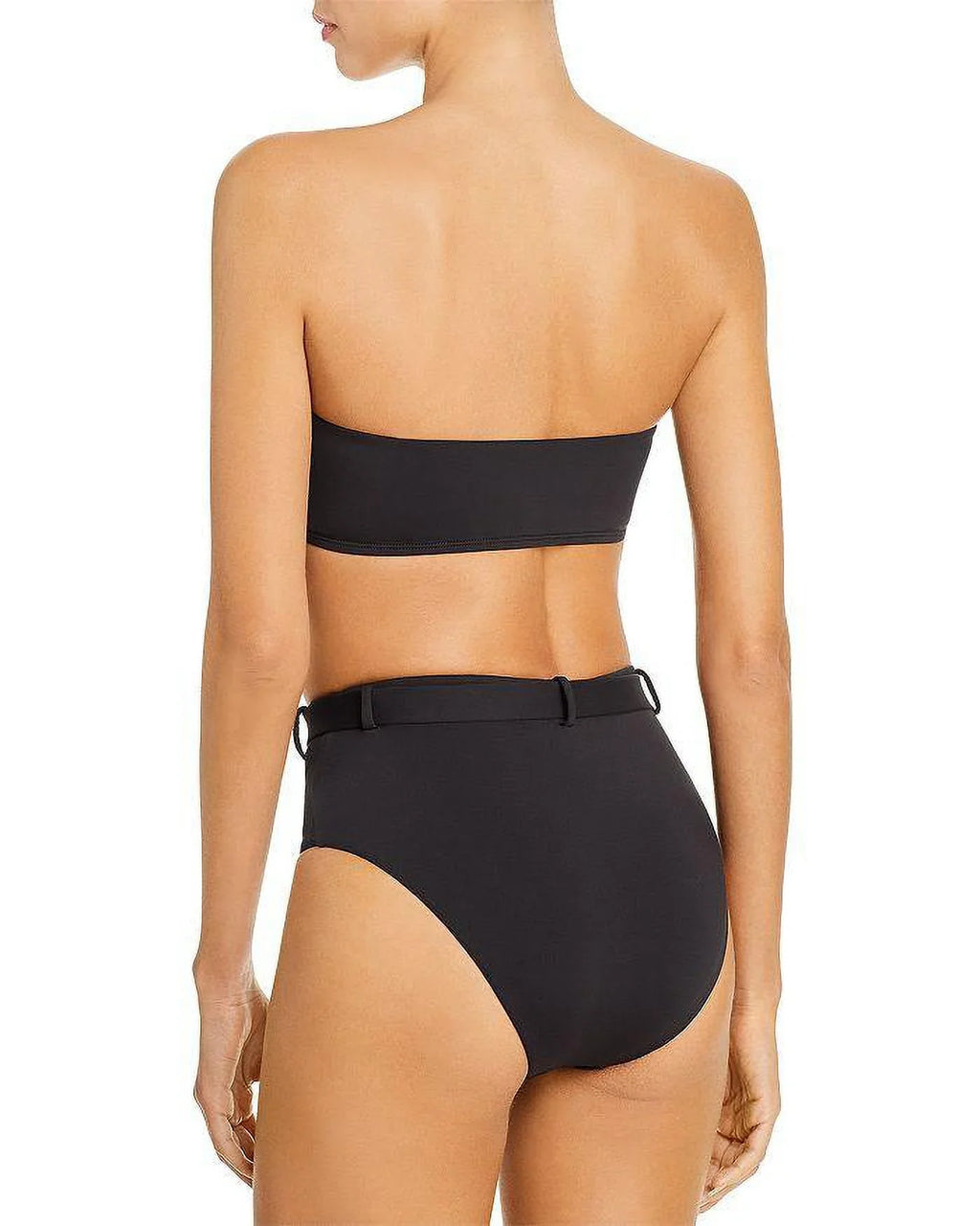 Bikini High-Waist BLACK US Aqua Swim Belted Bottom, Large