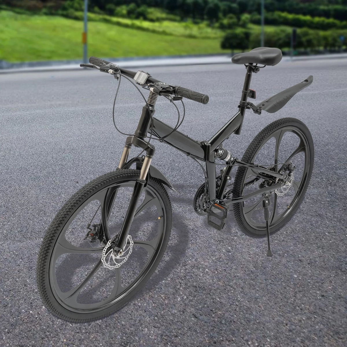 Bicycle Loading Adult City Black Max 150kg/330lbs Folding Shifter Carbon 26" Light Folding Bike Steel Camping 21-Speed Miumaeov Bike Weight