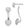 Primal Heart Rhodium-plated Silver Jacket with CZ Sterling Earrings Silver Post