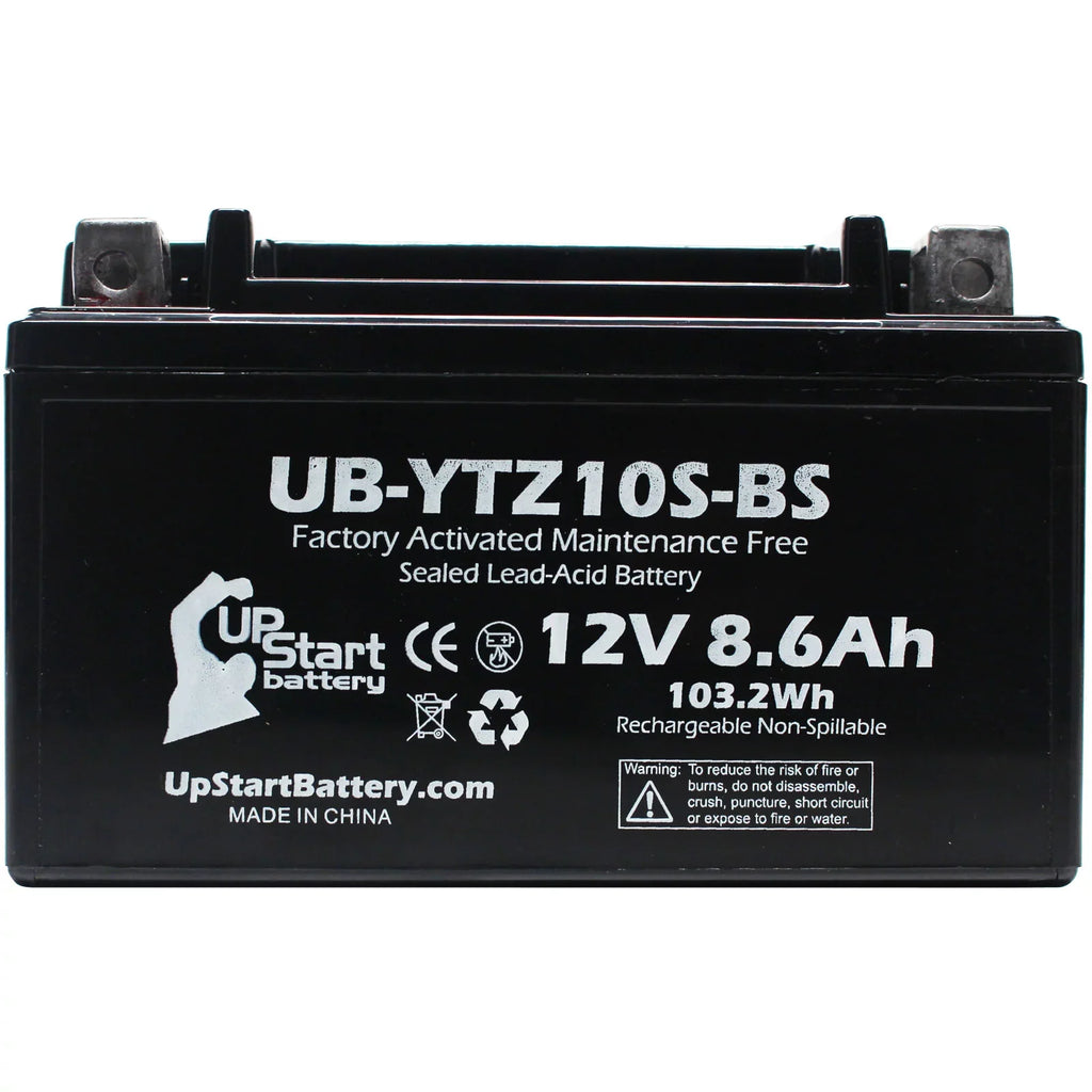 Free, Motorcycle Activated, Yamaha UpStart Factory 2-Pack Battery Replacement 12V, - Maintenance 8.6Ah, 2011 Battery (excl. YZF-R6 UB-YTZ10S-BS R6S) 600CC