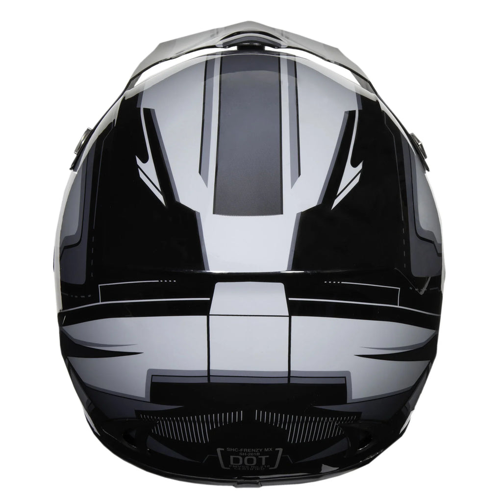 Black-Grey, Approved, Adult XL MX Helmet, FRENZY DOT