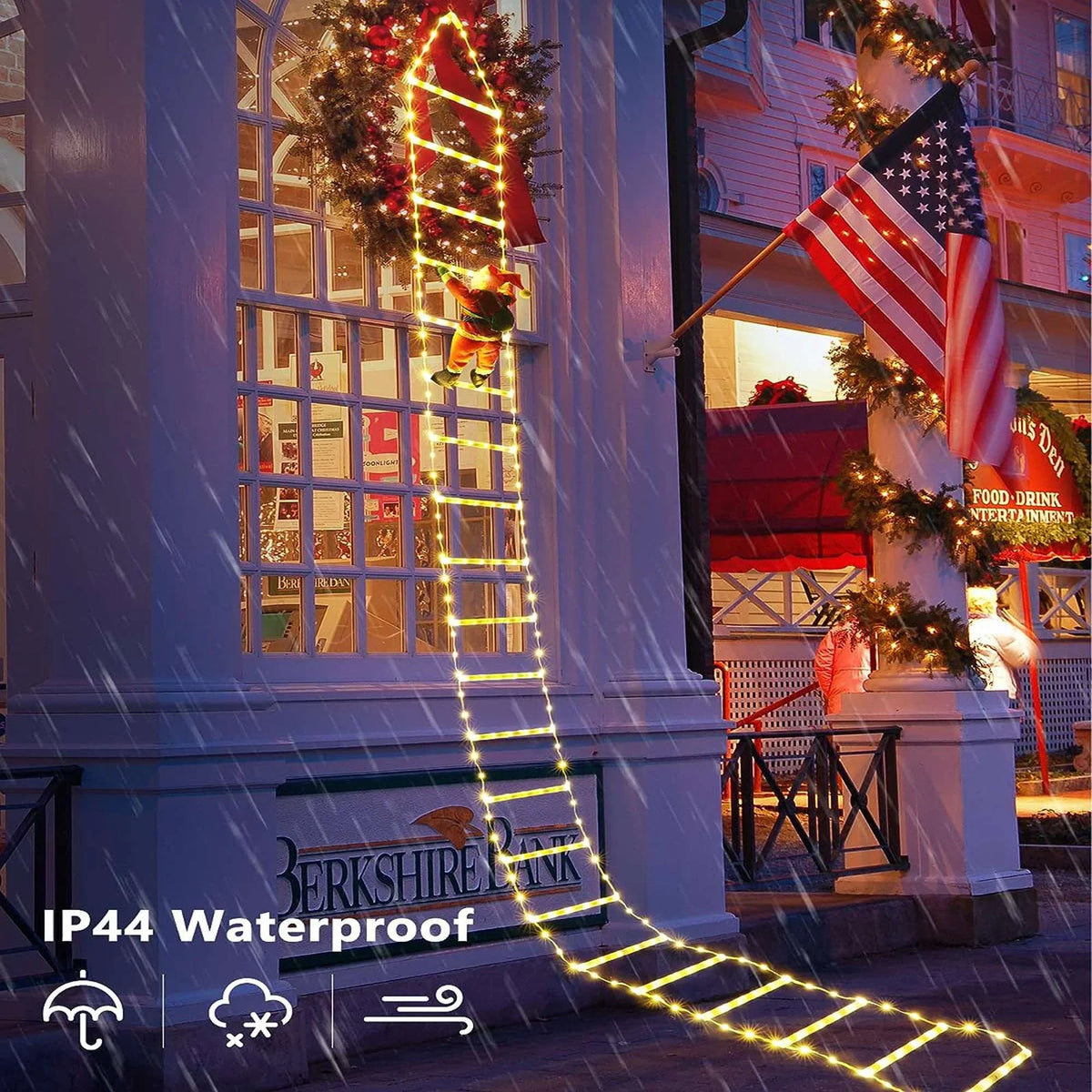 Wall 10.5 with Waterroof Xmas Tree Garden Lights Xmas for Home Christmas Climbling Led Decor Roof ft Outdoor Lights Lava Santa Porch Lights Ladder Claus