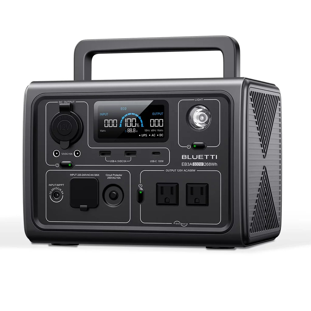 Portable Station EB3A Generator, for W/Carry Camping, Emergency Home Power Solar BLUETTI Bag,600W Generator, Use, 268Wh LiFePO4