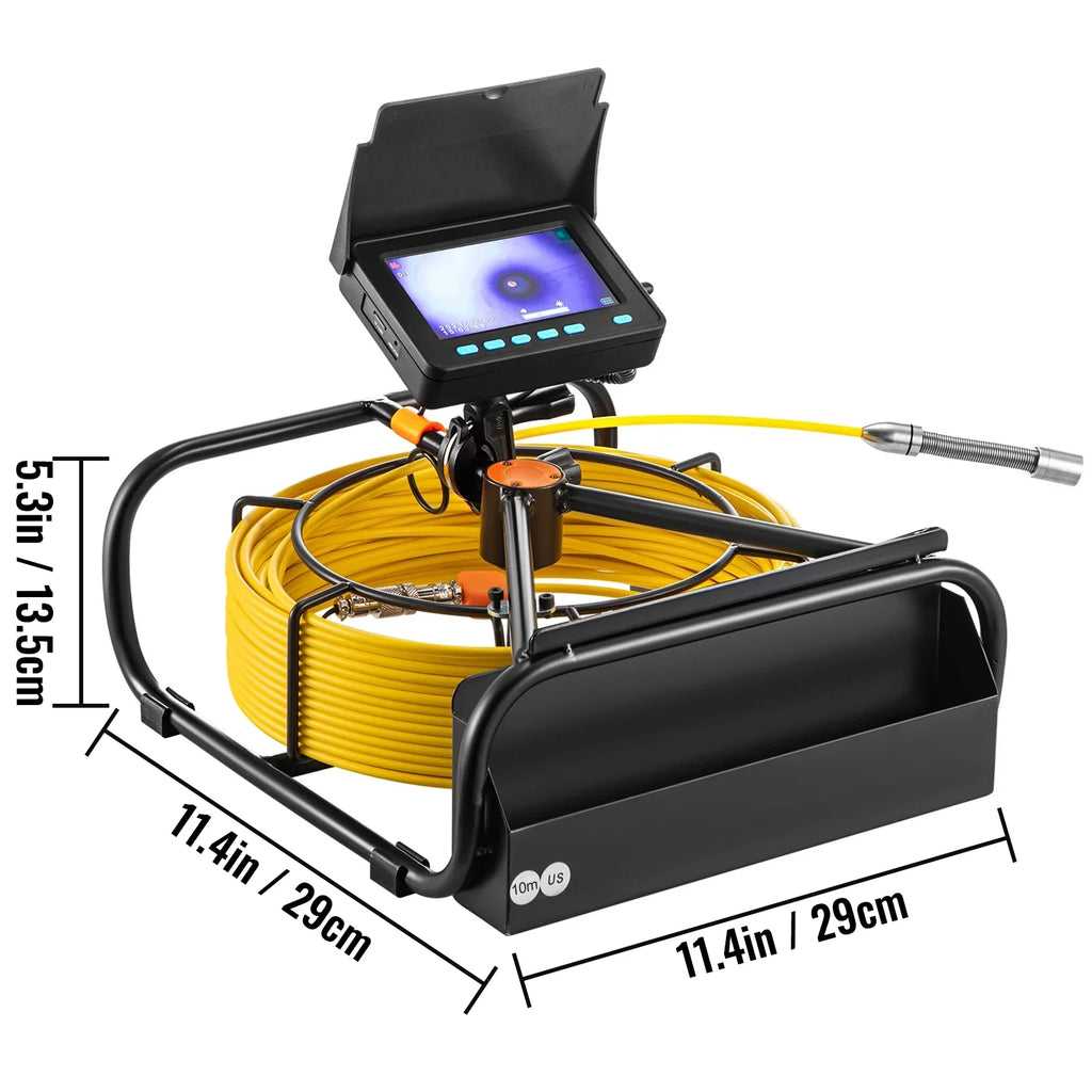 Sewer Camera LEDs Inspection Camera SKYSHALO Battery, 4.3 Cable 8500MAH Inspection Monitor Camera Camera IP68 Function Lithium 10M Waterproof TFT with Pipe Duct in. Pipeline 6PCS 32.8FT LCD DVR Screen