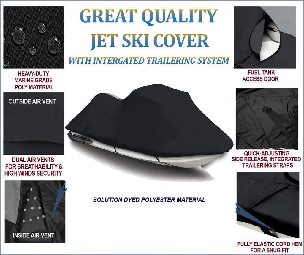 Cover LINE OF 785 Ski Cover 1-2 TOP JET for 2001 Compatible PWC SKI Jet Seater Limited Pro Covers THE BLACK Polaris