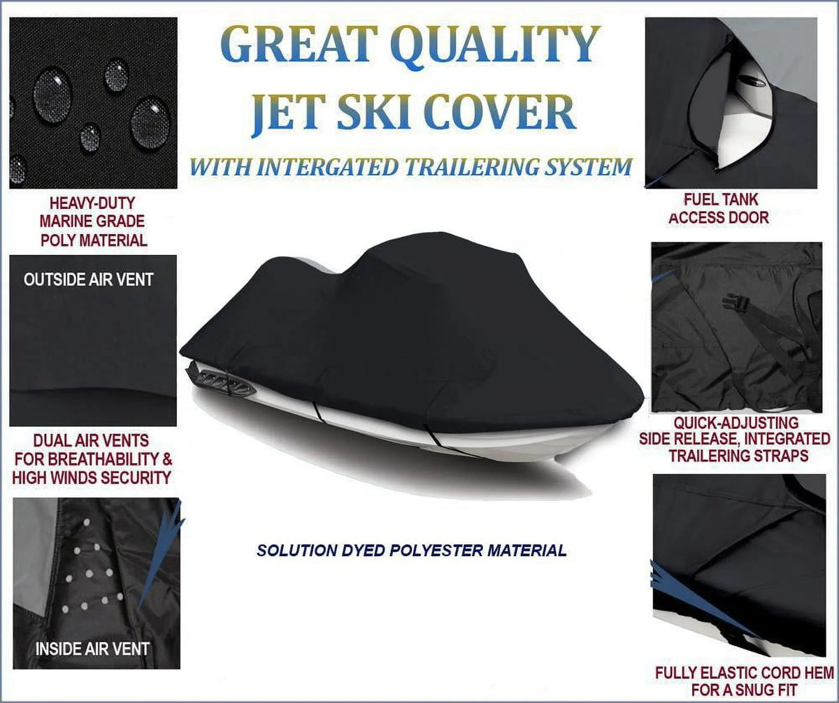 Cover LINE OF 785 Ski Cover 1-2 TOP JET for 2001 Compatible PWC SKI Jet Seater Limited Pro Covers THE BLACK Polaris