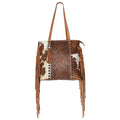 KB596 Genuine KB Leather Hair-on handbag western Wool bag purse Upcycled Embossed OHLAY women TOTE