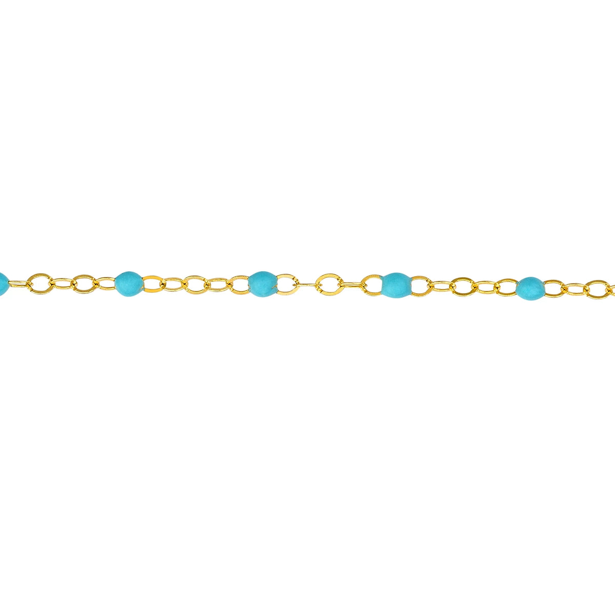 Yellow Women's Bracelet Piatto Gold Light 5.50"-7.50" Enamel Bead Adjustable 14K Turquoise
