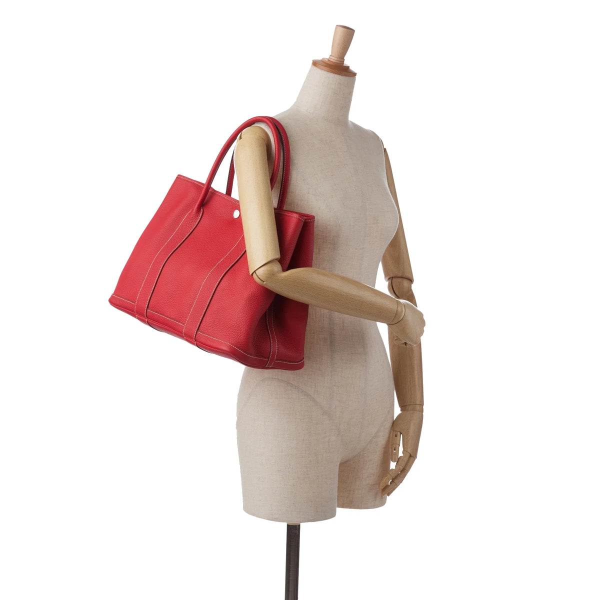 Negonda Bag Authenticated Tote Party (Good) Hermès 36 Red Unisex Pre-Owned Calf Leather Garden