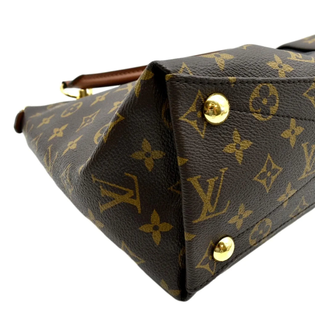 Black Monogram Leather Bag LOUIS Hobo MM VUITTON V Pre-owned