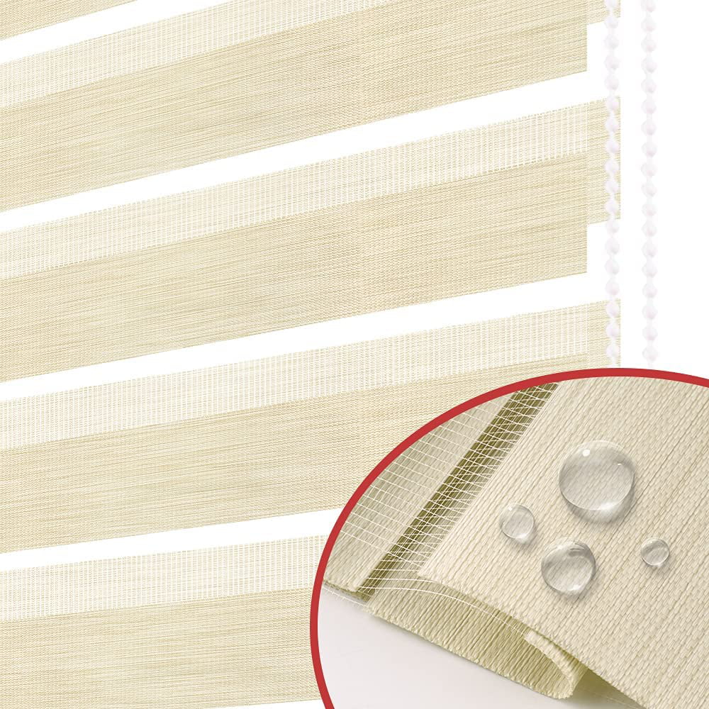 Shades L, Control Cover, 72" LUCKUP Zebra Light Dual Treatments with W Beige and for Sheer Windows, Shades 29" Blinds Day Night, Layer Roller for Blinds Window Striped Valance x
