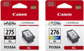 Capacity Canon Retail - High XL (4987C001) and PG-275 XL Cartridges Ink (4981C001) Canon CL-276 Black Color Packaging