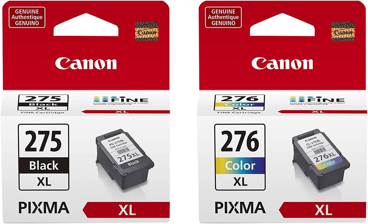 Capacity Canon Retail - High XL (4987C001) and PG-275 XL Cartridges Ink (4981C001) Canon CL-276 Black Color Packaging