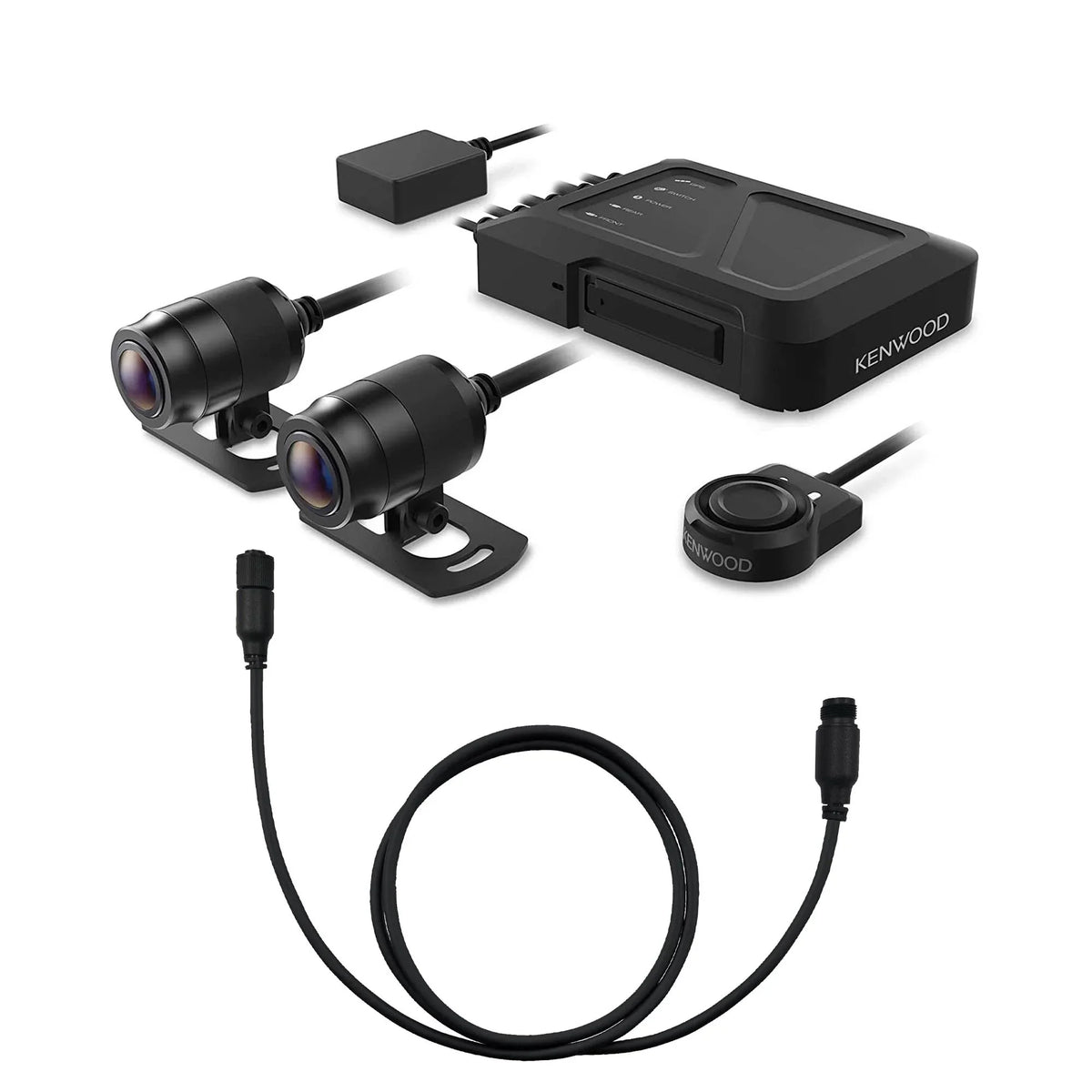 STZ-RFCC300 9ft Kenwood Cable with STZ-RF200WD GPS Rear-View with Motorsports (3m) Dash Extensional Cam and HD Kenwood a Camera