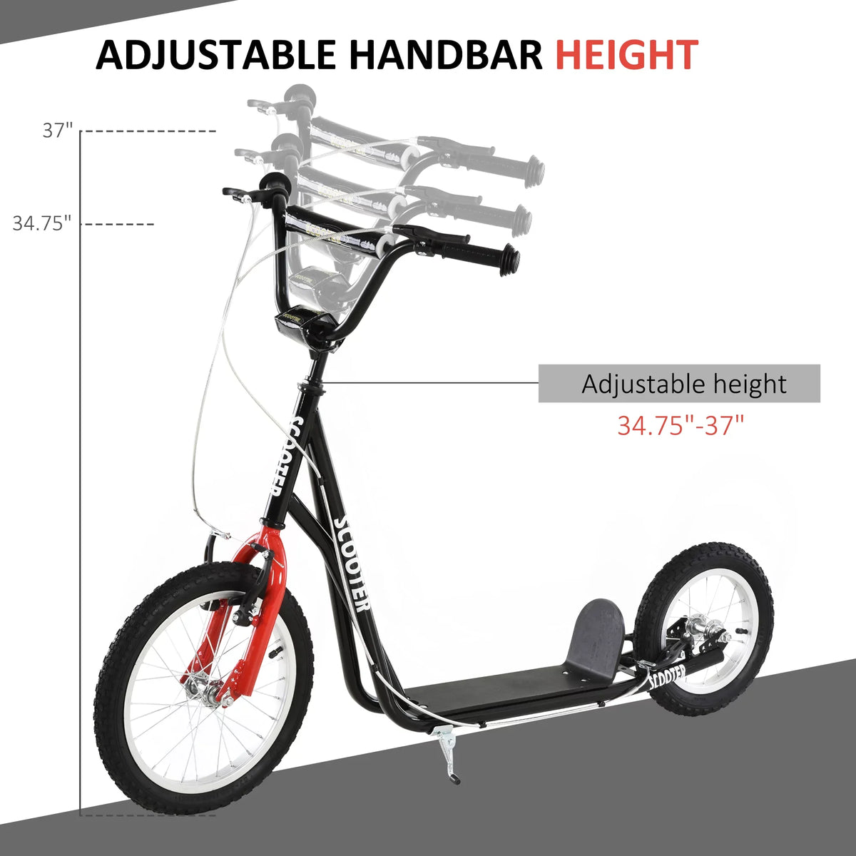 Youth Dual Front Rear Caliper Aosom Scooter Black Brakes, and