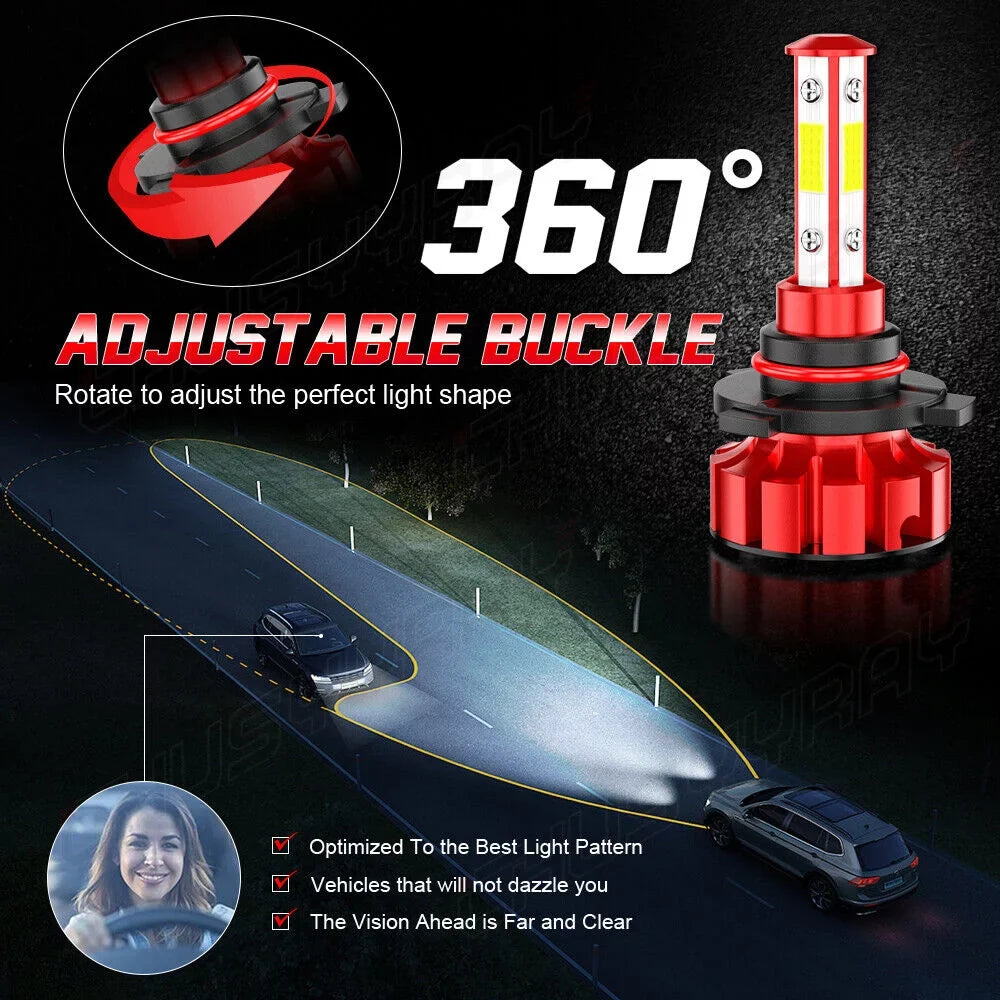 2011 Headlight 9005+H7 Mazda H8/H9 2010 6X 2007-2009 High/Low Bulb for CX-7 Fit LED Fog Kit