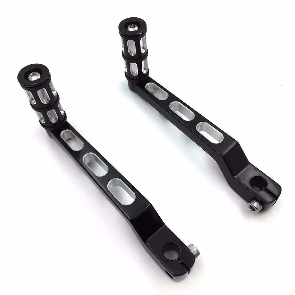 Glide Levers Shifter Shift Heel 1988 Style Levers/Gear w/ Pedal Shift Pegs 009A- For Motorcycle Harley Aluminum HTT- Toe and Electra Black Davidson later