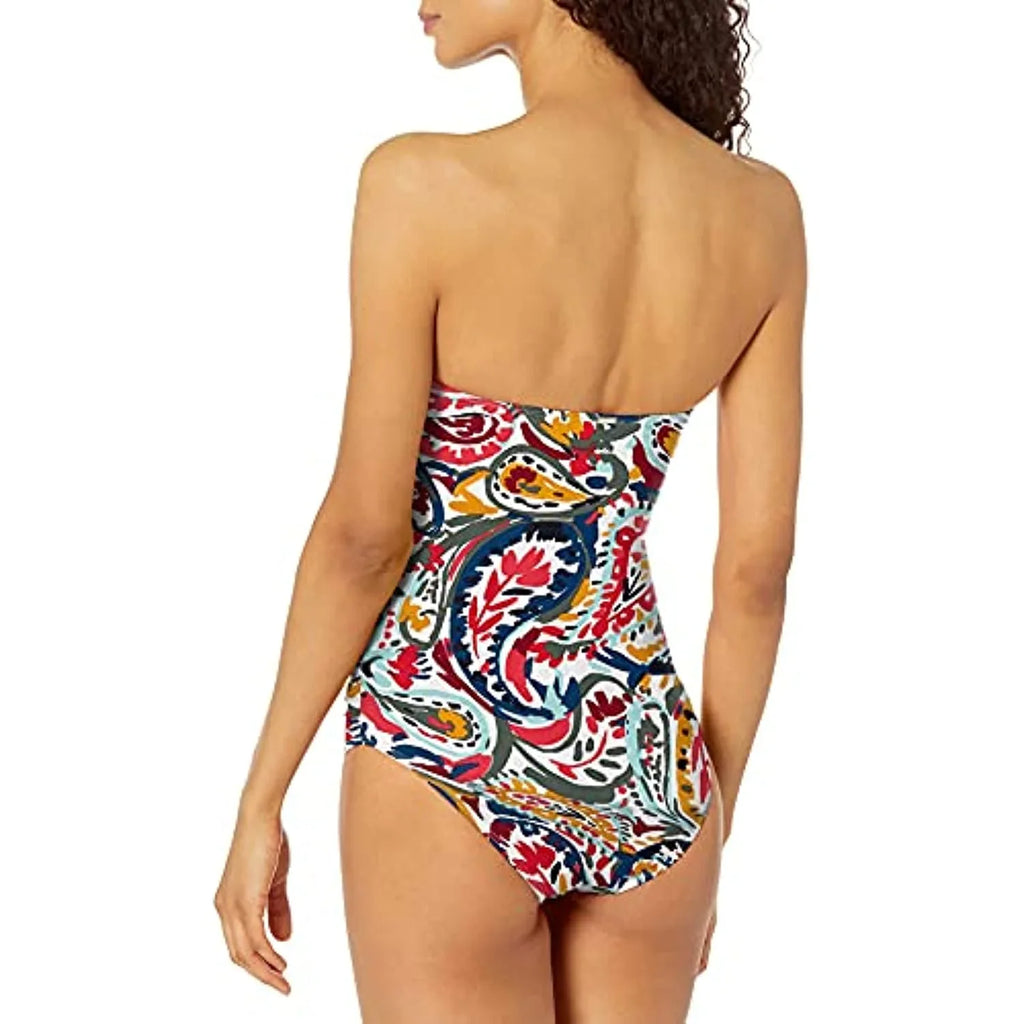 Twist 10 Bandeau Piece Womens Multi Anne One Swimsuit Cole Paisley
