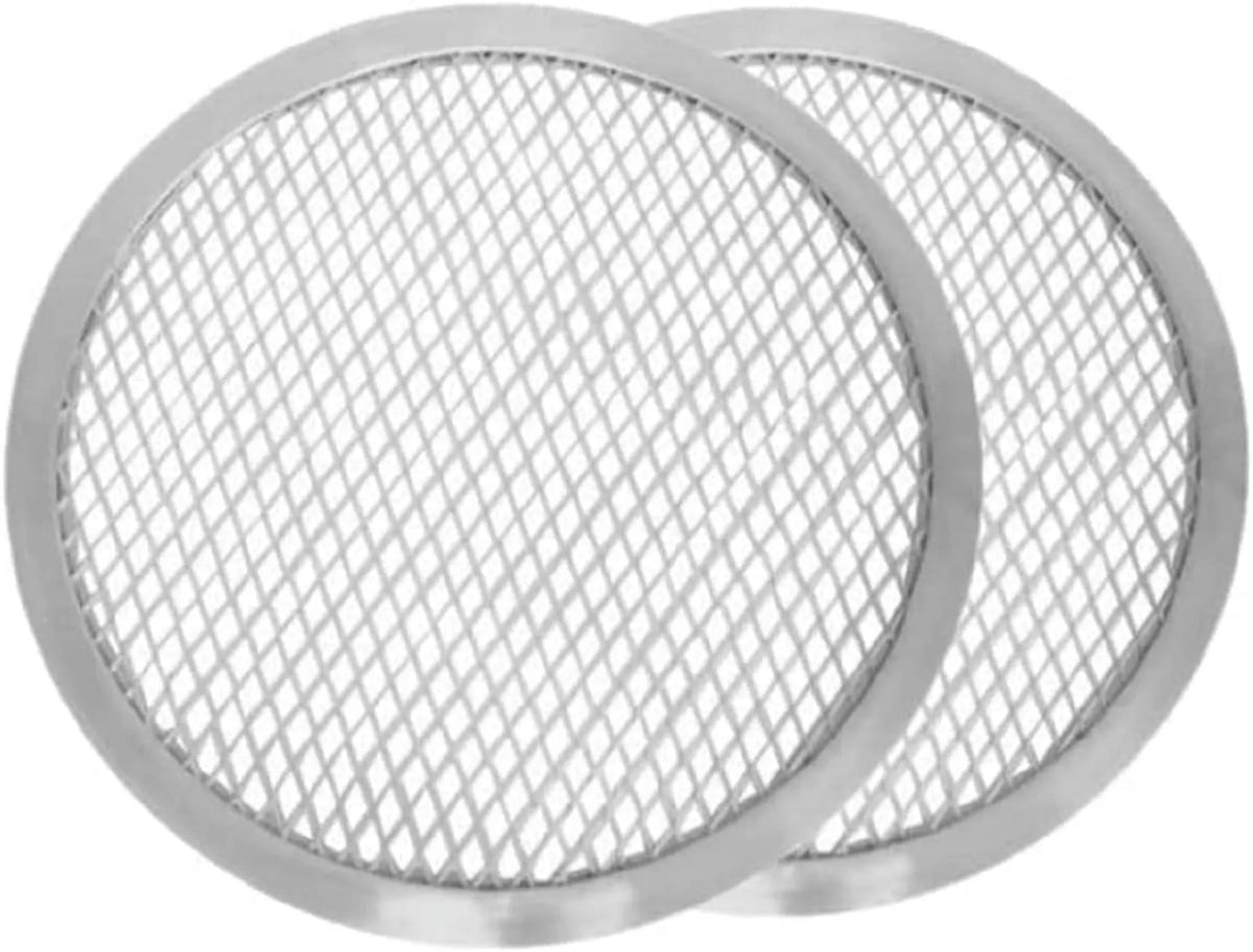 Baking Restaurants Baking Home Screen 2 Pizza 19” for & Round Pan Pizza TrueCraftware- Rim- Seamless Aluminum Tray Kitchen of Bakeware Set Round Pizzeria Screen Tray Pizza