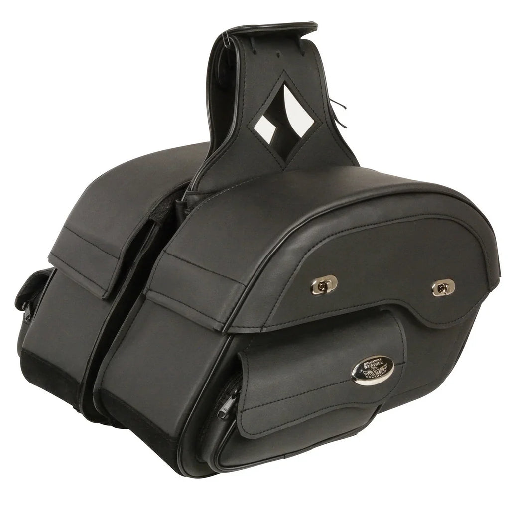 Milwaukee MP8306 Saddle Over Bags Cruiser Black Style Slant Leather Large Throw