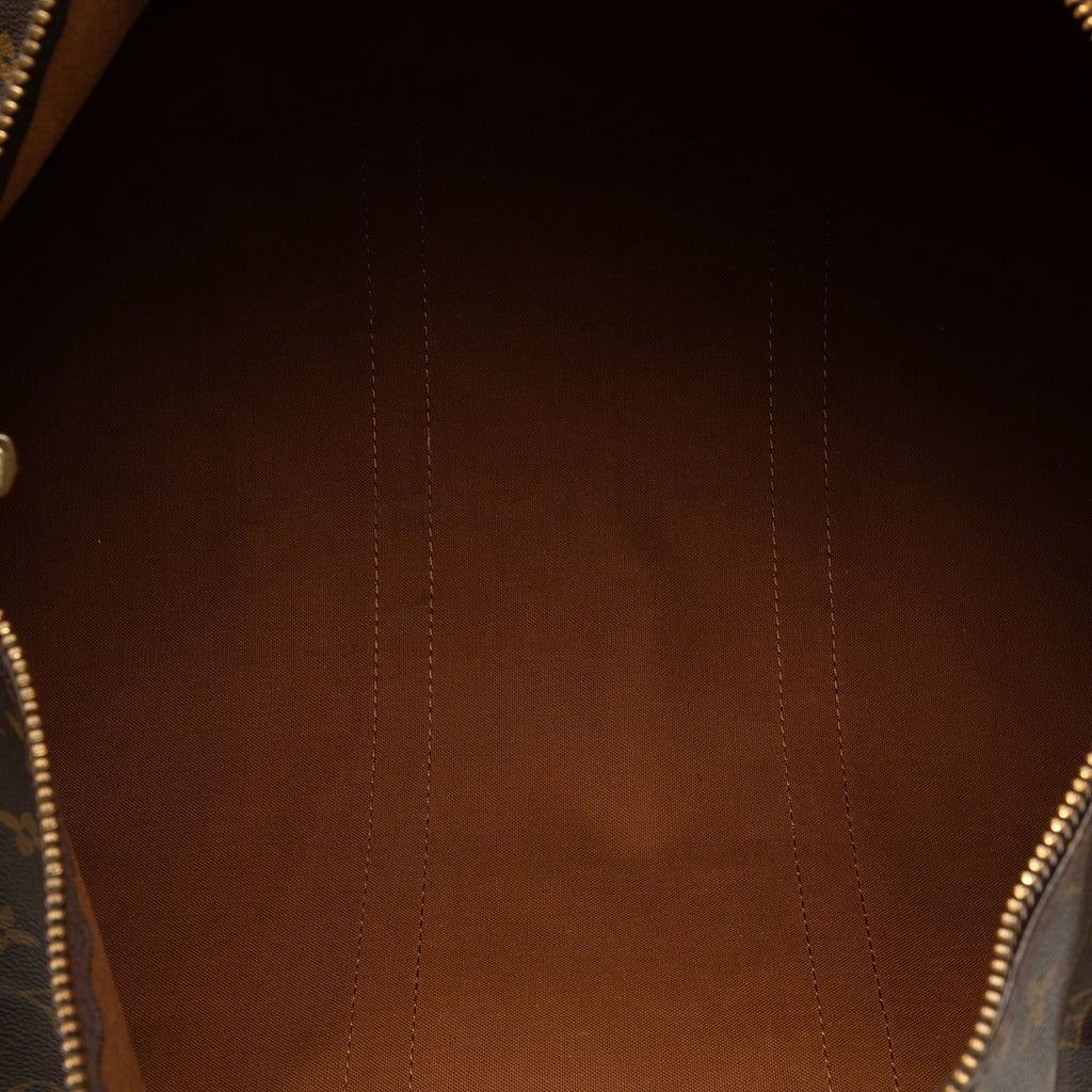 Travel Vuitton Keepall Unisex Brown WeekenderBag (Good) 50 Pre-Owned Bag Monogram Canvas Louis Authenticated