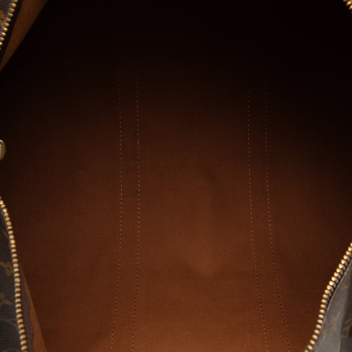 Travel Vuitton Keepall Unisex Brown WeekenderBag (Good) 50 Pre-Owned Bag Monogram Canvas Louis Authenticated