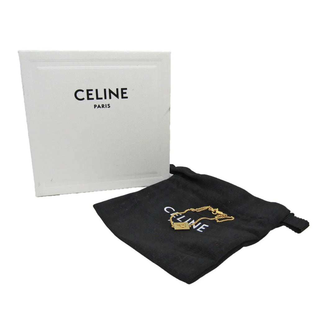 Charm Metal (Good) Stone Pre-Owned Celine 46B0 No P Gold Bracelet 6BRA Alphabet
