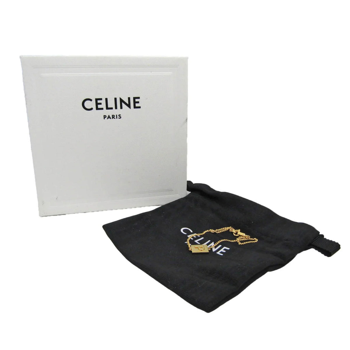 Charm Metal (Good) Stone Pre-Owned Celine 46B0 No P Gold Bracelet 6BRA Alphabet