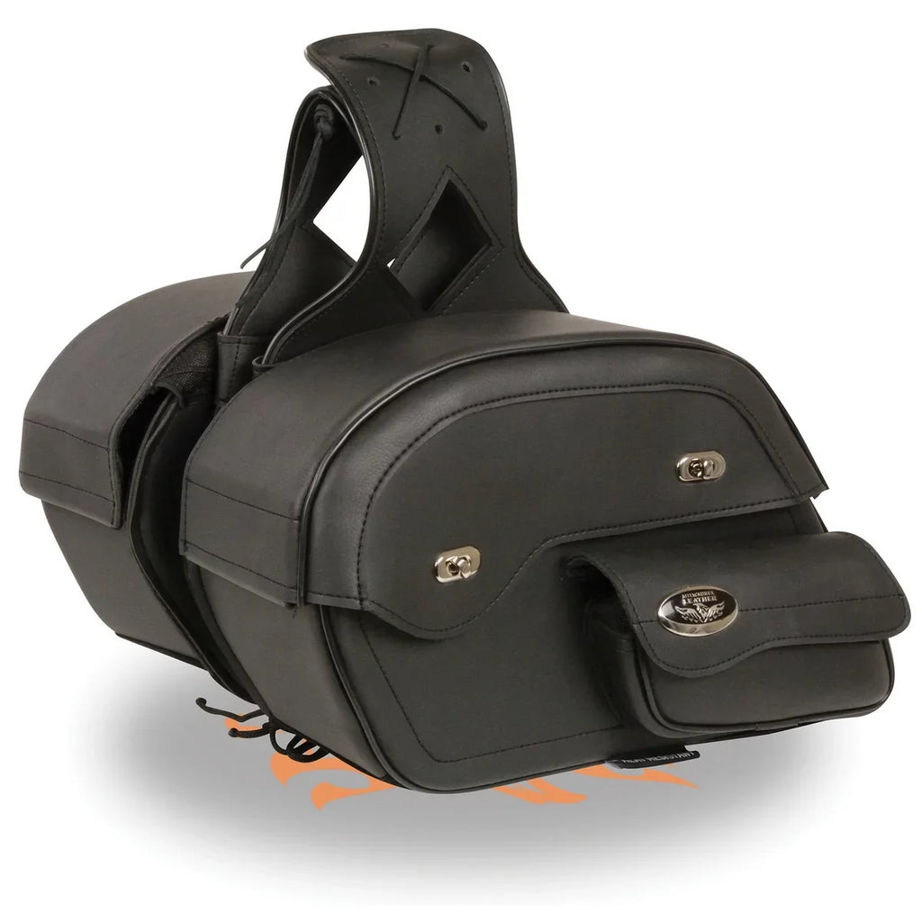 Milwaukee MP8306 Saddle Over Bags Cruiser Black Style Slant Leather Large Throw