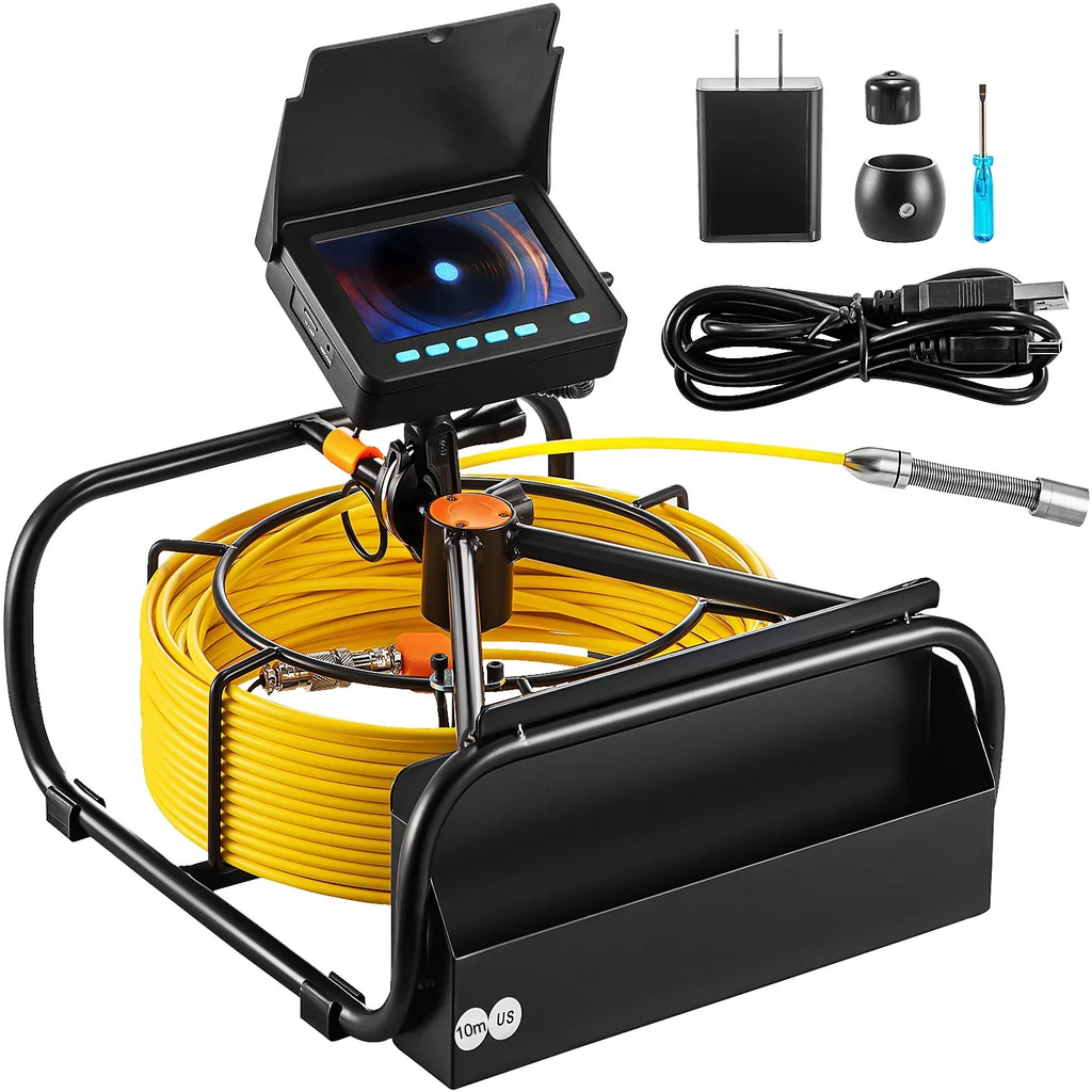 Sewer Camera LEDs Inspection Camera SKYSHALO Battery, 4.3 Cable 8500MAH Inspection Monitor Camera Camera IP68 Function Lithium 10M Waterproof TFT with Pipe Duct in. Pipeline 6PCS 32.8FT LCD DVR Screen