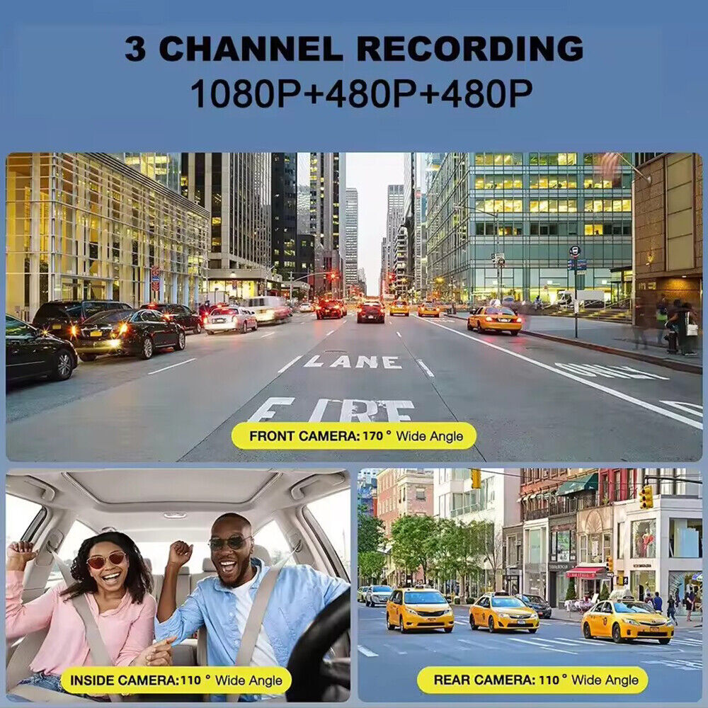 HD G-sensor Recorder Dash Cam Lens Camera 1080P Car Front/Rear/Inside G·PEH Dual Video