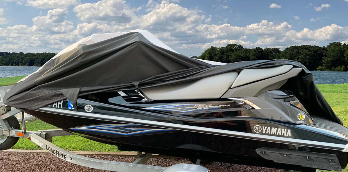 Jet Cover Black/Grey Cover PWC for Polaris Seater SUPER 1998 Ski Trailerable JetSki HEAVY-DUTY 1-2 SLXH Compatible 1997