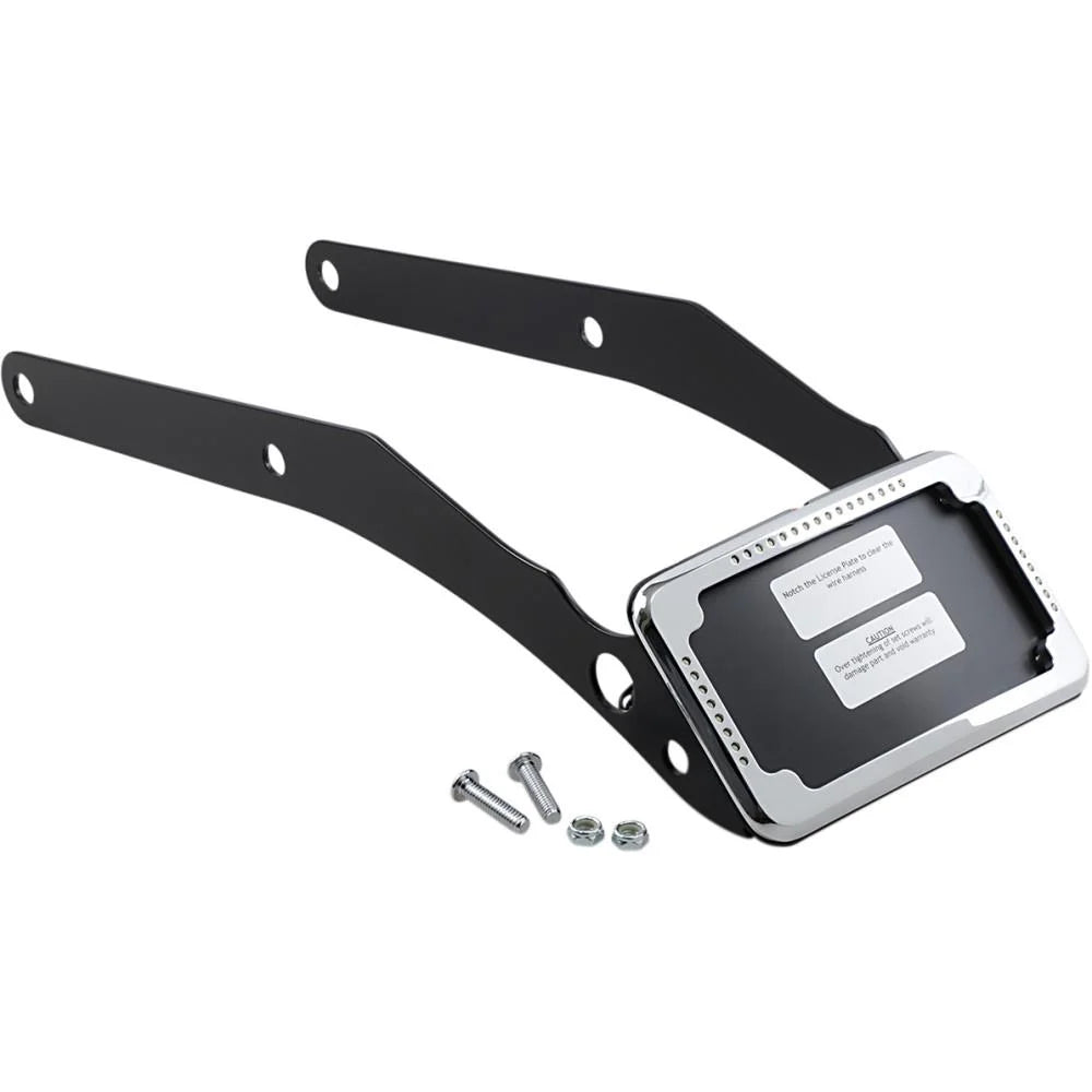 '- CV-4653 Chrome Mount Frame Plate Cycle License and Visions Signal Curved Slick