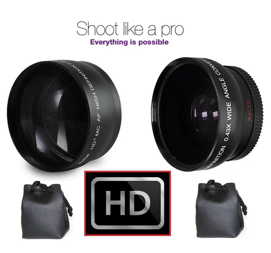Def For Hi Pro Kit (37mm Compatible) Panasonic Angle DMC-GX85 Lens Wide Lumix DC-GX850 Telephoto &