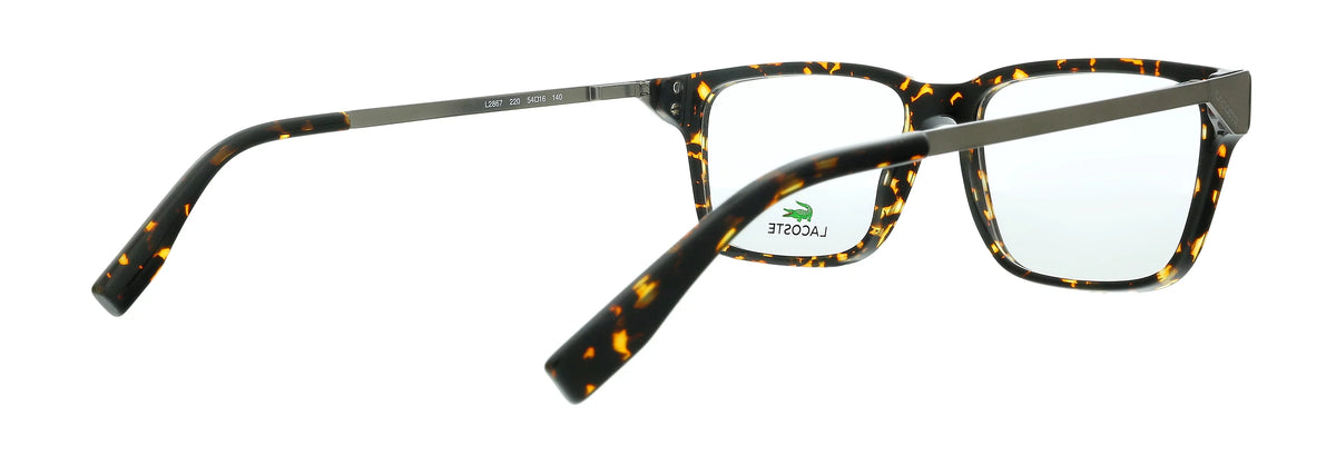 Eyeglasses Modified L2867 Rectangle Havana Dark mens 220 for Lacoste