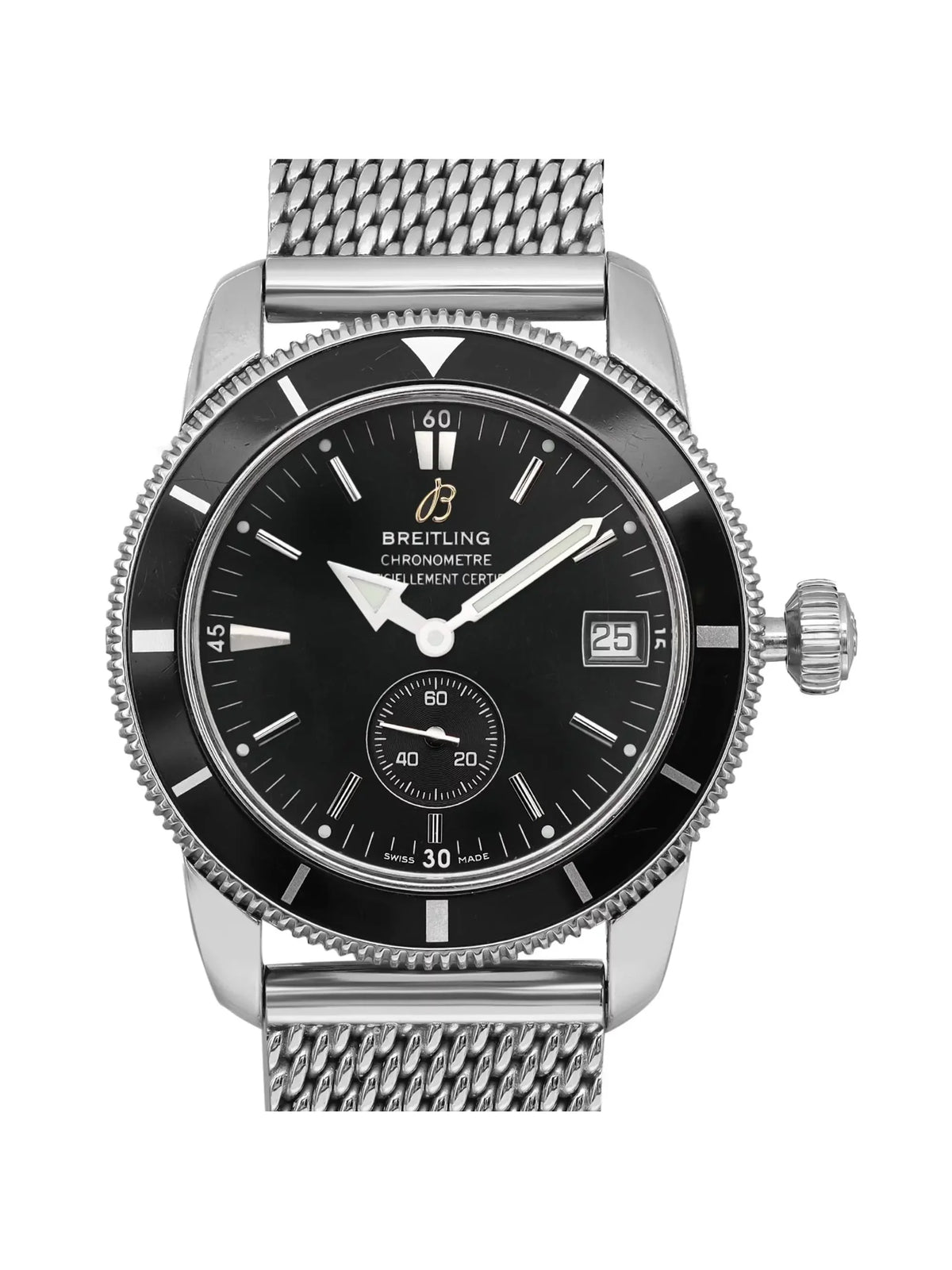 Breitling Watch 38mm SuperOcean Steel A3732024-B869SS Mens Black Dial Heritage