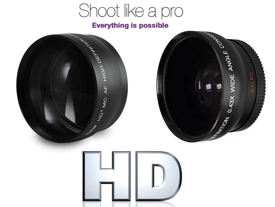 Def For Hi Pro Kit (37mm Compatible) Panasonic Angle DMC-GX85 Lens Wide Lumix DC-GX850 Telephoto &