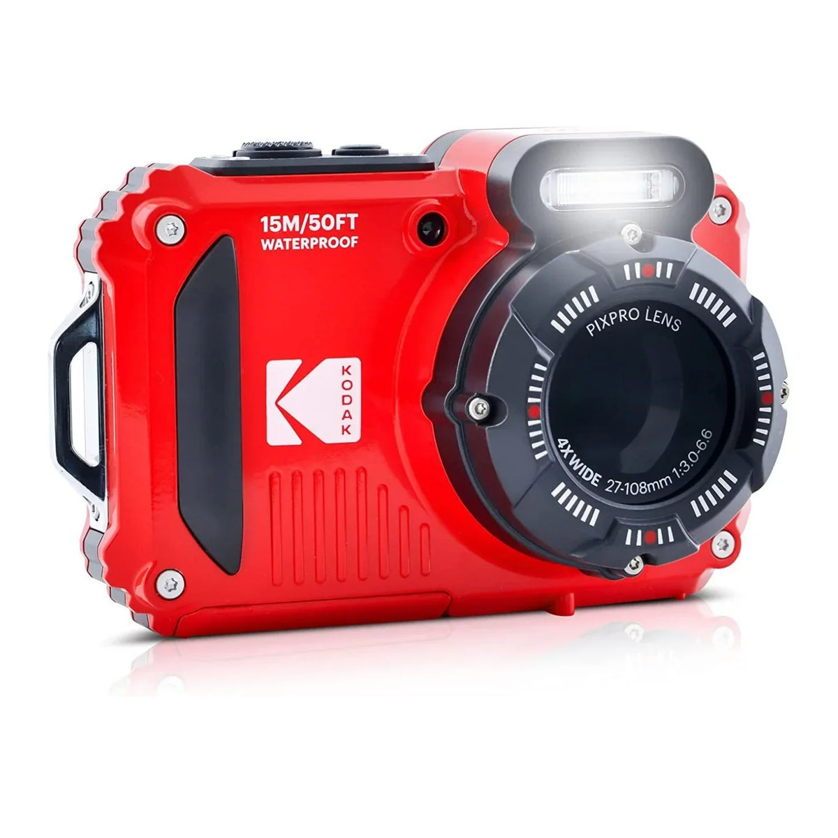 Camera Pixpro Kodak Shockproof (Red) Bundle 16MP 2.7-Inch WPZ2 Waterproof LCD 4x