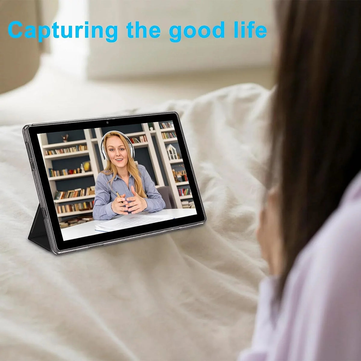 Inch 5G ROM/1TB 6 Android Tableta, Quad Computer Camera, Certified Wi-Fi Core HD 6GB PC, RAM BT Screen, Tablets 8MP 128GB Case(Black) GMS 10 Google Touch 11 Expandable with IPS Tablets, Leather Tablet