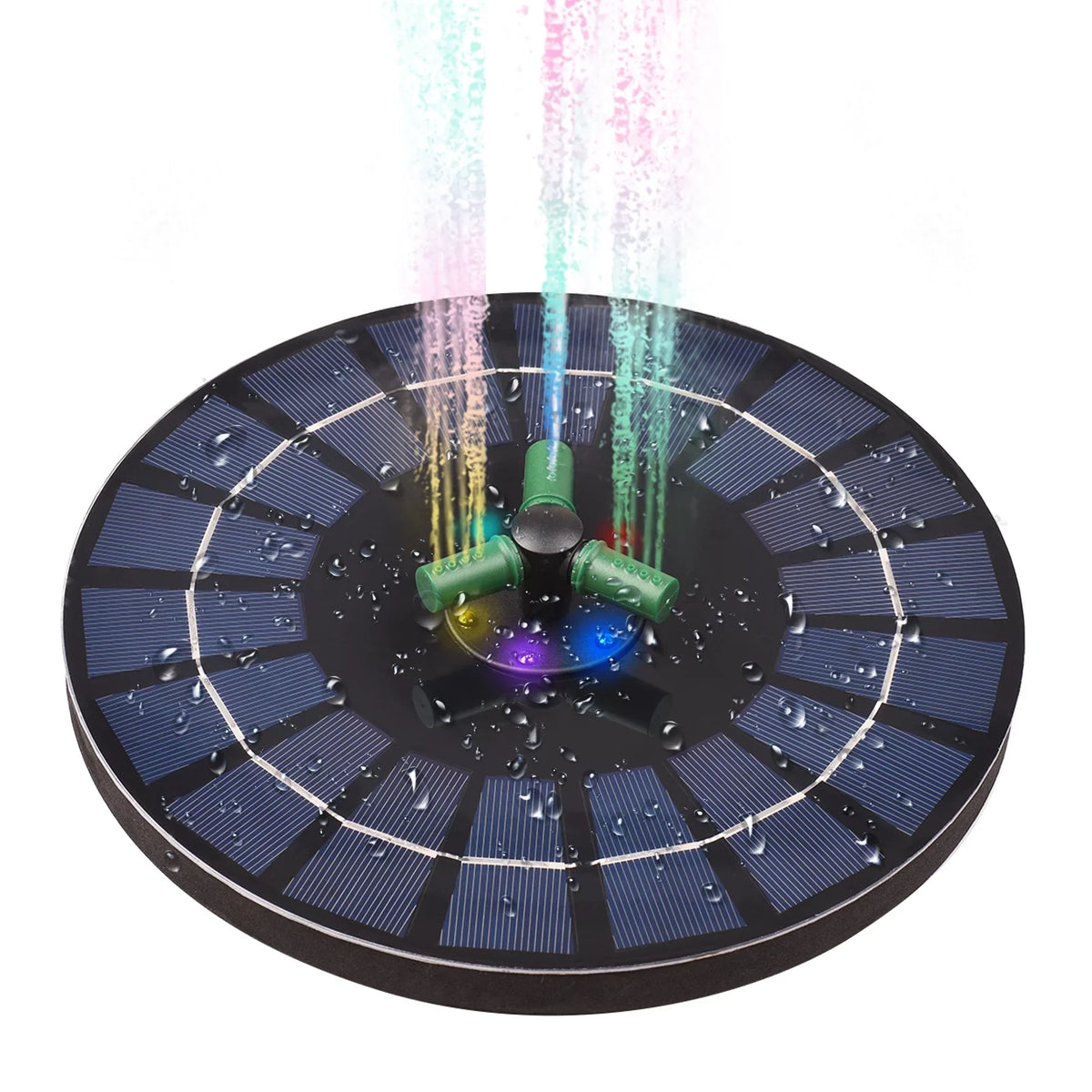 With With Light Solar Garden Pump Auto-Shut Inch Colorful 9 LED Bath Fountain Bird for 6W Small off Battery Rotatable Pump Fountain Water Pond Solar Nozzle