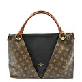 Black Monogram Leather Bag LOUIS Hobo MM VUITTON V Pre-owned