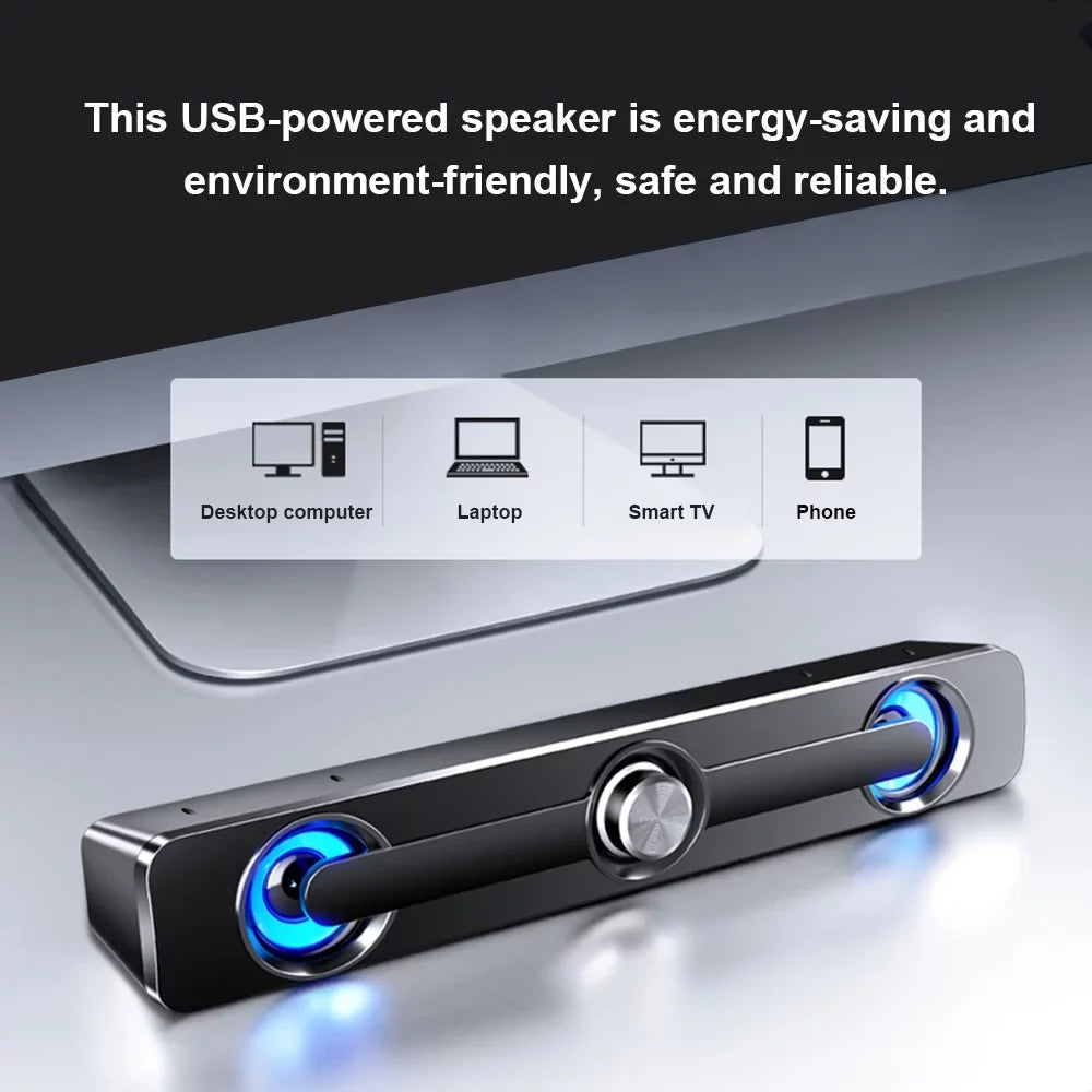 Bass Phone Home PC V-111 Laptop Computer Bar Audio Speaker, Quality Surround Sound Theater-Like Equipment Radirus for Subwoofer Audio Box for USB MP4, Stereo Speaker, Tablet Wired MP3 Powerful